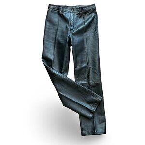 Vintage Anne Klein 80s/90s Black Leather Pants 30" Waist